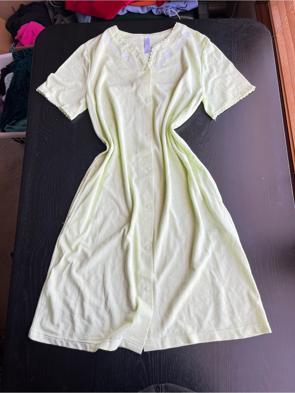 Simply Basic Size S Pale Green Waffle Knit Sleepwear Dress